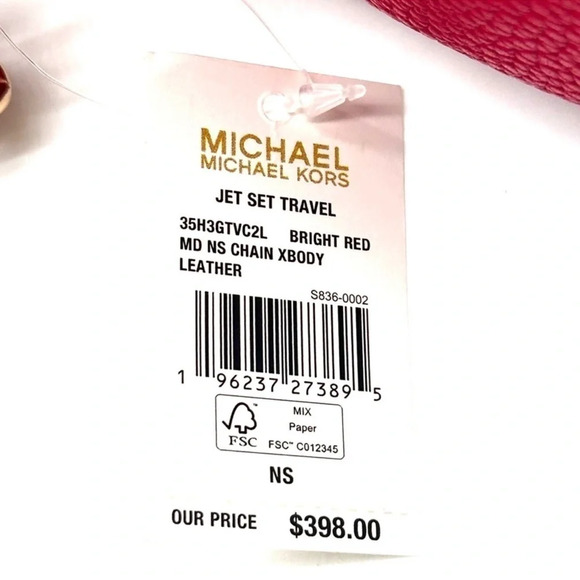 Michael Kors Medium NS Chain Xbody Bag Red/ Gold (NWT) - Picture 10 of 10